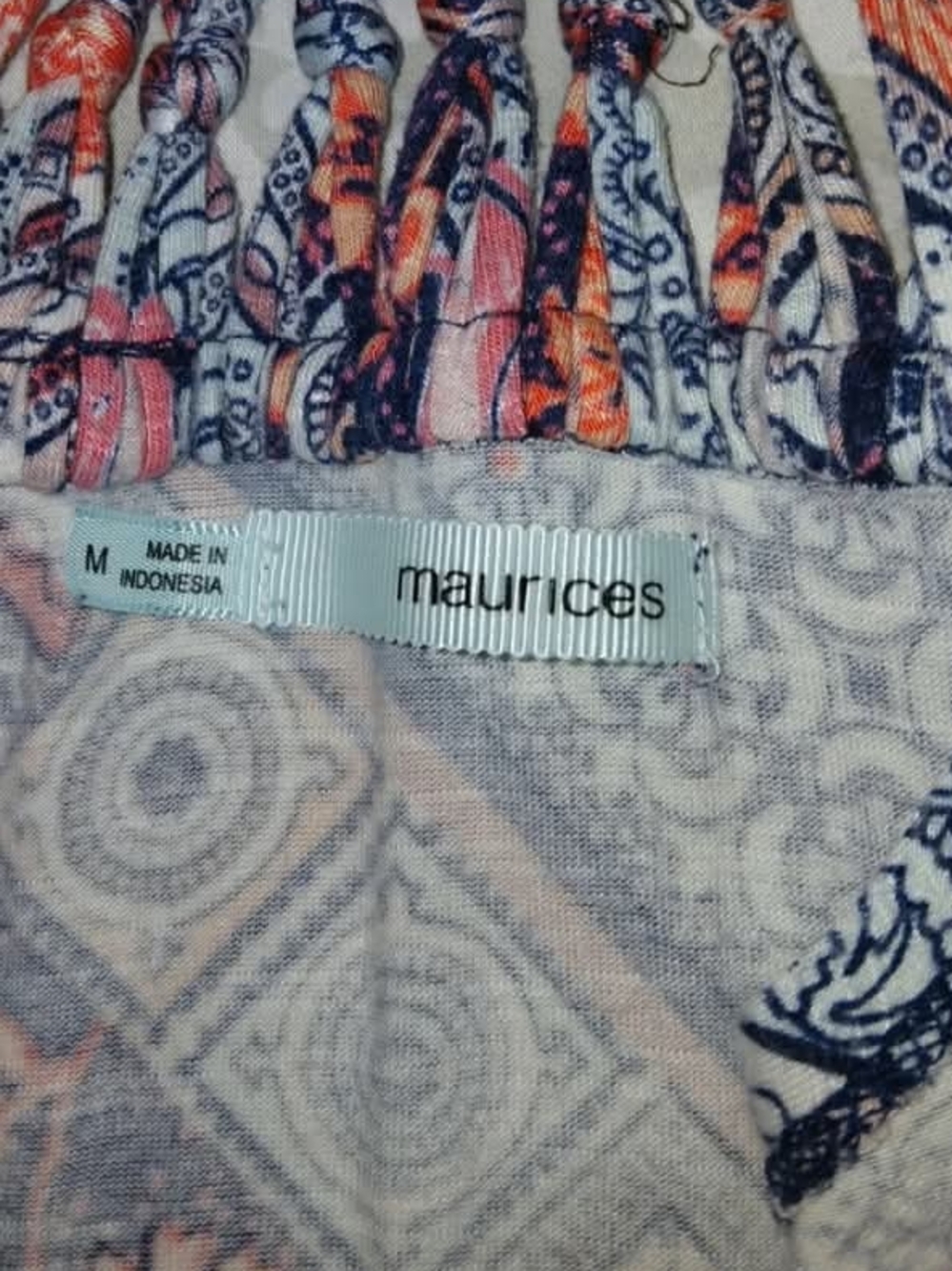 Maurices Orange & Navy Patchwork Racerback Tank - Picture 2 of 4